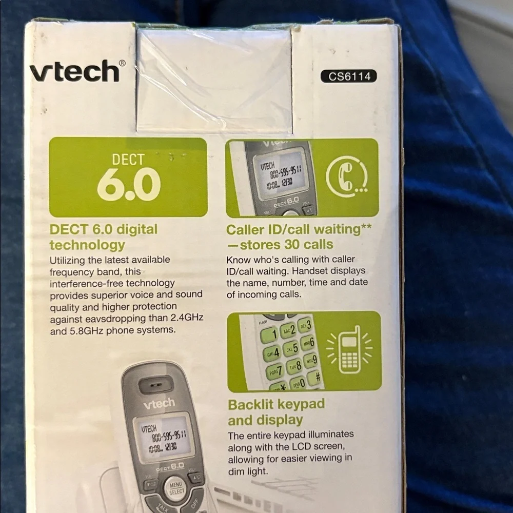 V tech 6.0 Cordless Phone With caller‎ ID & Call Waiting Light up display